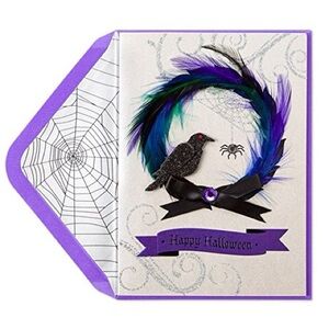 🆕Papyrus Halloween Crow Wreath Greeting Card